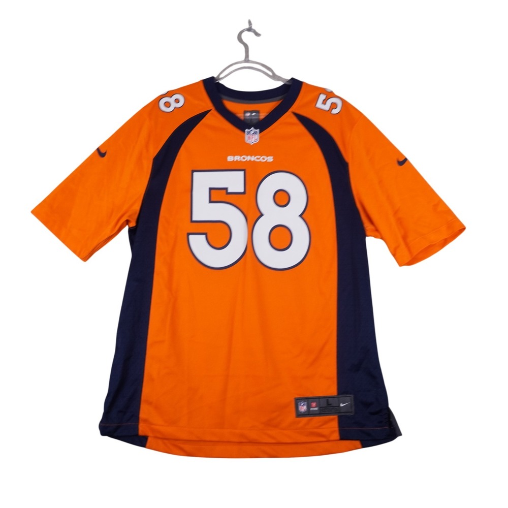 Nike NFL Denver Broncos Von Miller #58 Orange Jersey Size L authentic On Field